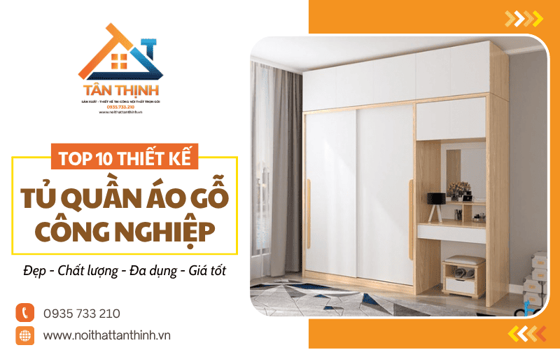 thiết kế tủ quần áo gỗ công nghiệp đẹp