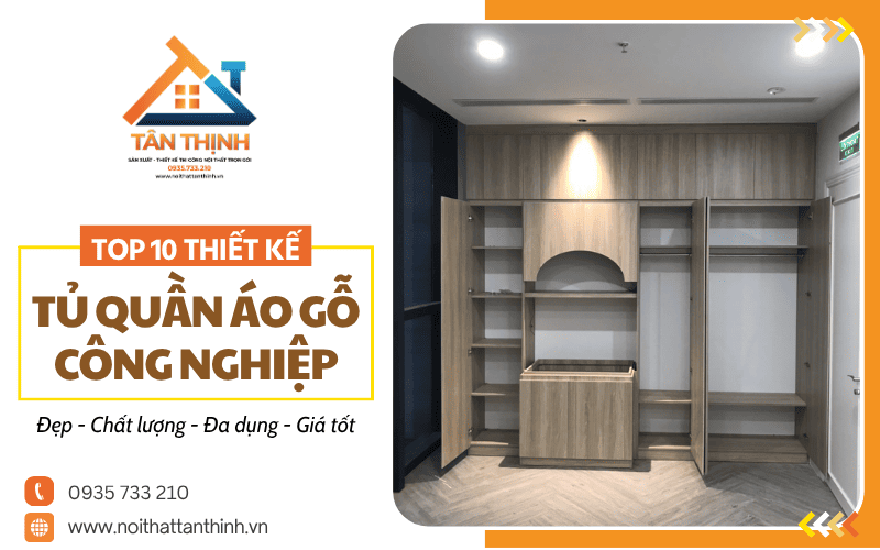 thiết kế tủ quần áo gỗ công nghiệp đẹp
